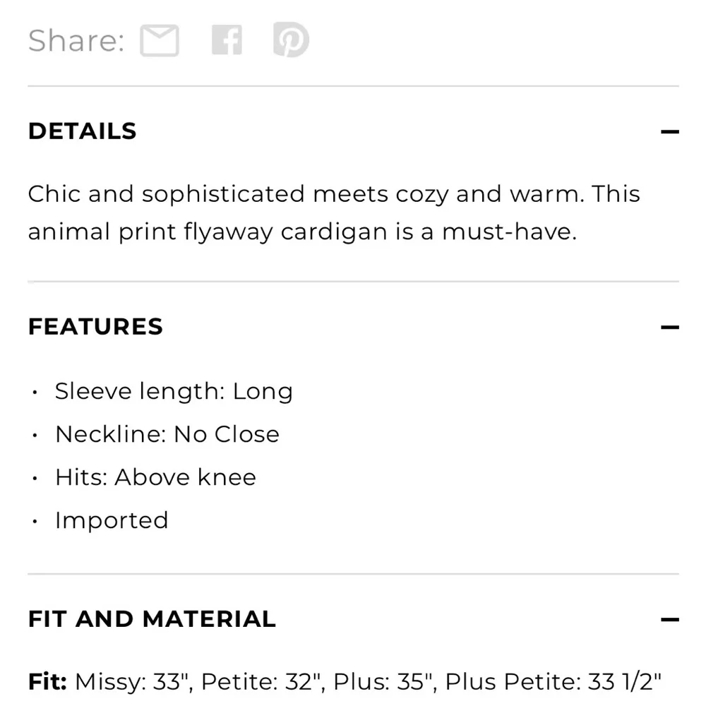 Ombre Animal Print Flyaway Cardigan Talbots MP - Picture 4 of 7